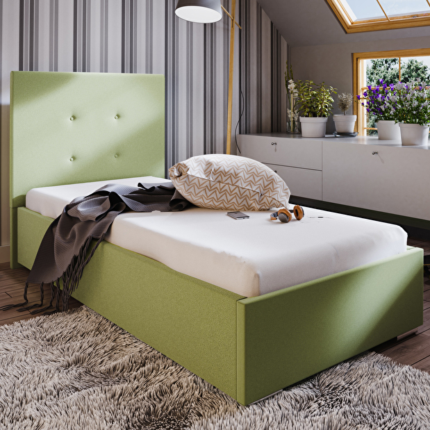 Jednolôžková posteľ 90 cm Foxxie 1 (zelená)