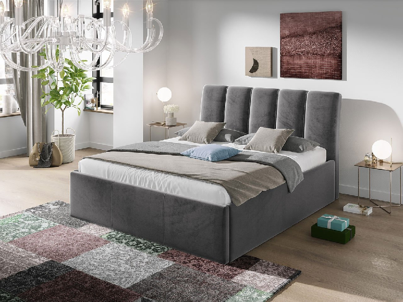 Čalúnená posteľ s úložným priestorom Milo (160x200) (Fresh 32)