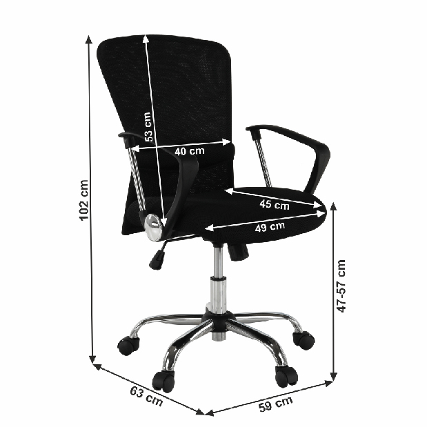 Kancelárska stolička Wara (čierna)