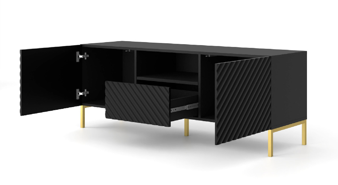 TV stolík/skrinka Surfy 3D (čierna)