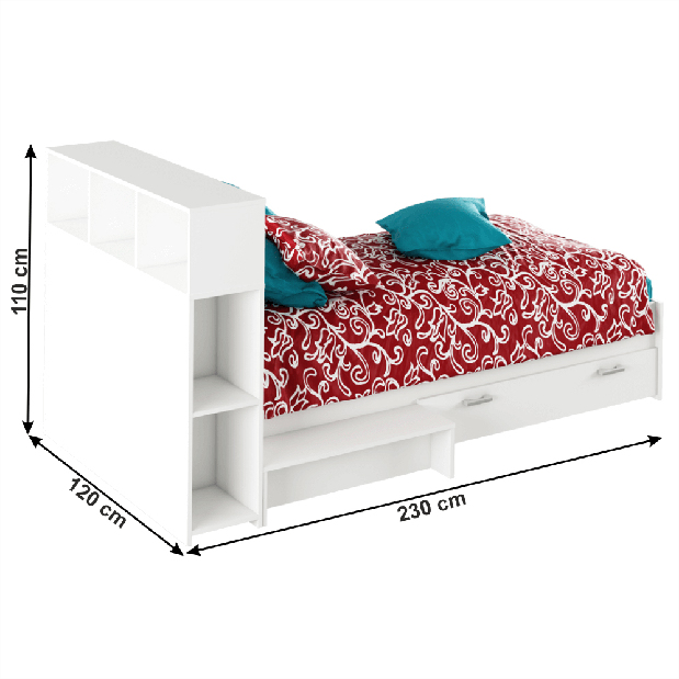 Jednolôžková posteľ 90 cm Adrana (biela)