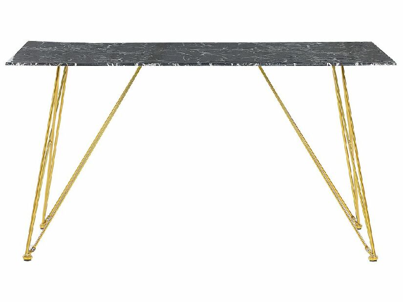 Jedálenský stôl KARSON (čierna + zlatá) (pre 4 osoby)