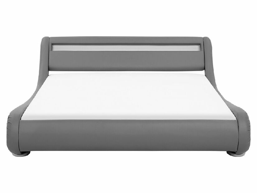 Manželská posteľ 160 cm AVENUE (s roštom a LED osvetlením) (sivá)