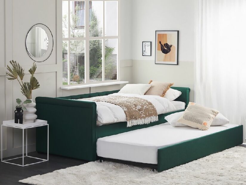 Rozkladacia posteľ 90 cm LISABON (s roštom) (zelená)
