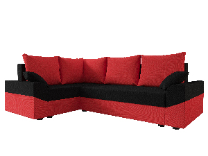 Rohová sedacia súprava Dusk Plus (červená + čierna) (L)