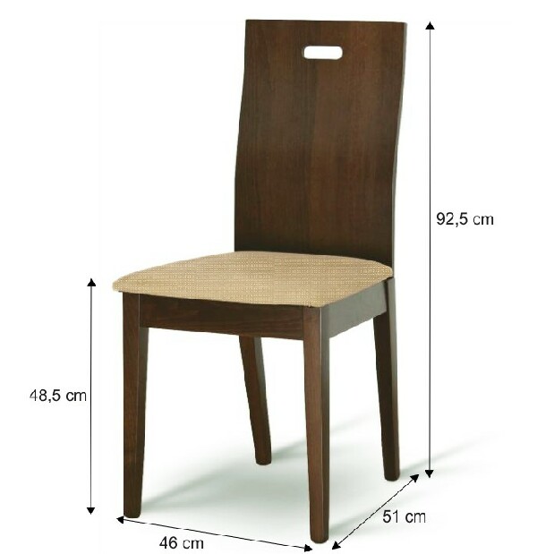 Jedálenská stolička Abrilo (buk + béžová)