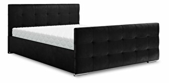 Manželská posteľ 160 cm Billie (čierna) (s roštom a úložným priestorom)