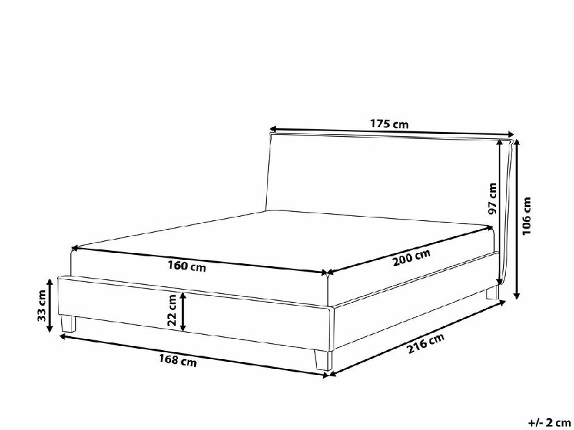 Manželská posteľ 160 cm SANCHEZ (s roštom) (sivá)