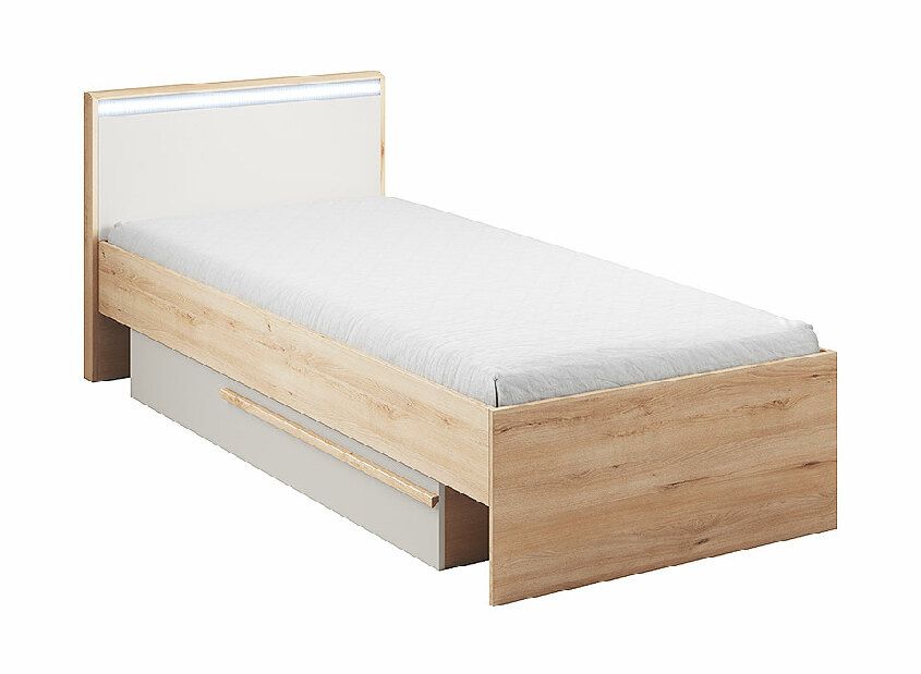 Jednolôžková posteľ 90 cm Hapton (s roštom, matracom a úl. priestorom)