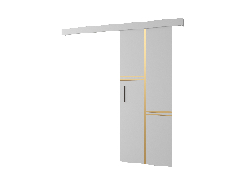 Posuvné dvere 90 cm Sharlene VIII (biela matná + biela matná + zlatá)