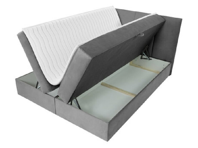 Manželská posteľ 160 cm Mirjan Gondola (sivá ) (s roštom, matracom a úl. priestorom)