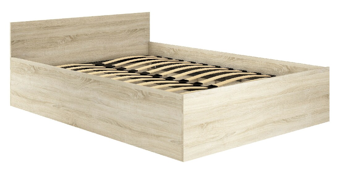 Jednolôžková posteľ Cezar II (dub sonoma) (s roštom a úl. priestorom)
