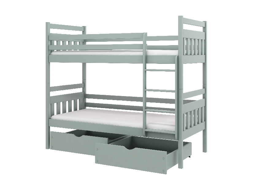 Detská posteľ 90 x 190 cm ARAS (s roštom a úl. priestorom) (grafit)