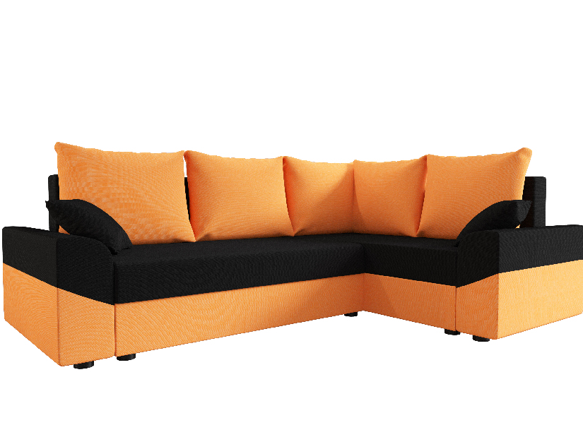 Rohová sedacia súprava Dusk Plus (oranžová + čierna) (P)