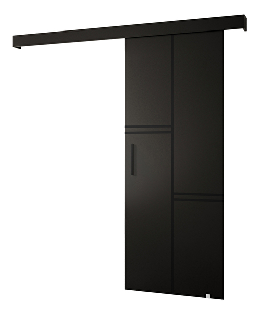 Posuvné dvere 90 cm Sharlene VIII (čierna matná + čierna matná + čierna)