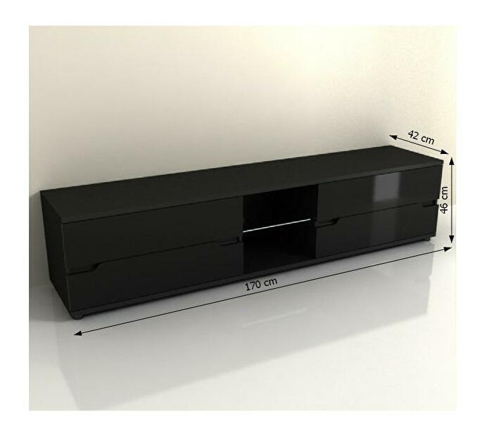 TV stolík/skrinka Aberdovey AS 30 (čierna) (s osvetlením)