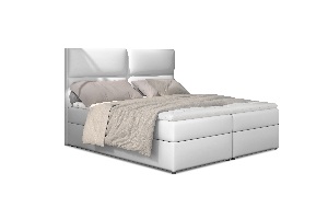 Manželská posteľ Boxspring 145 cm Alyce (biela) (s matracmi)