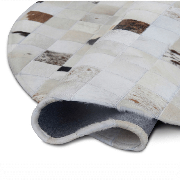 Kožený koberec 200x200 cm Kazuko TYP 10 (hovädzia koža + vzor patchwork)