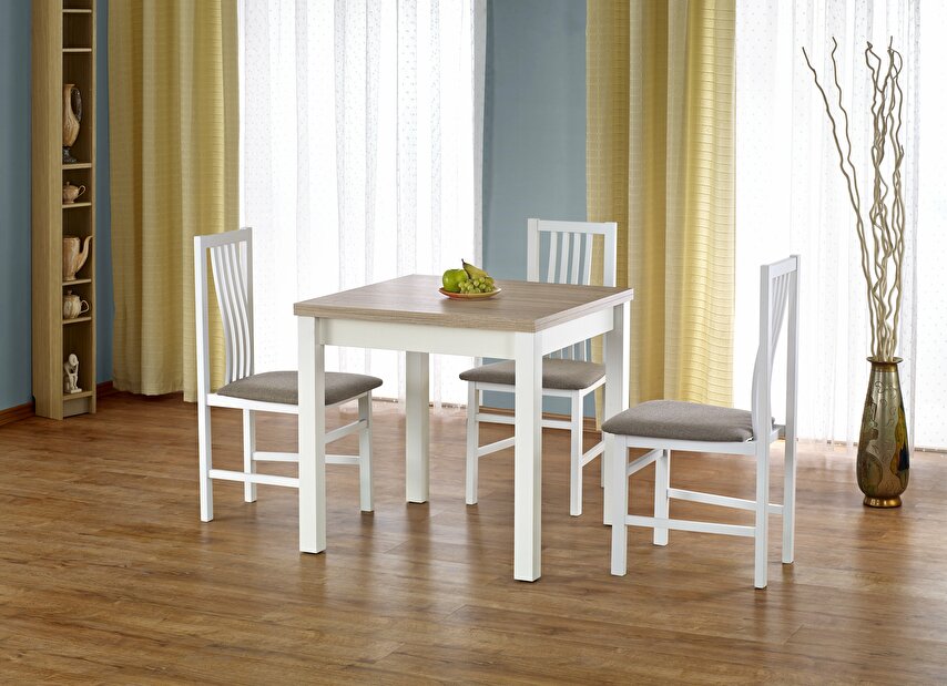 Jedálenský stôl Deedee (dub sonoma + biela) (pre 4 až 6 osôb)