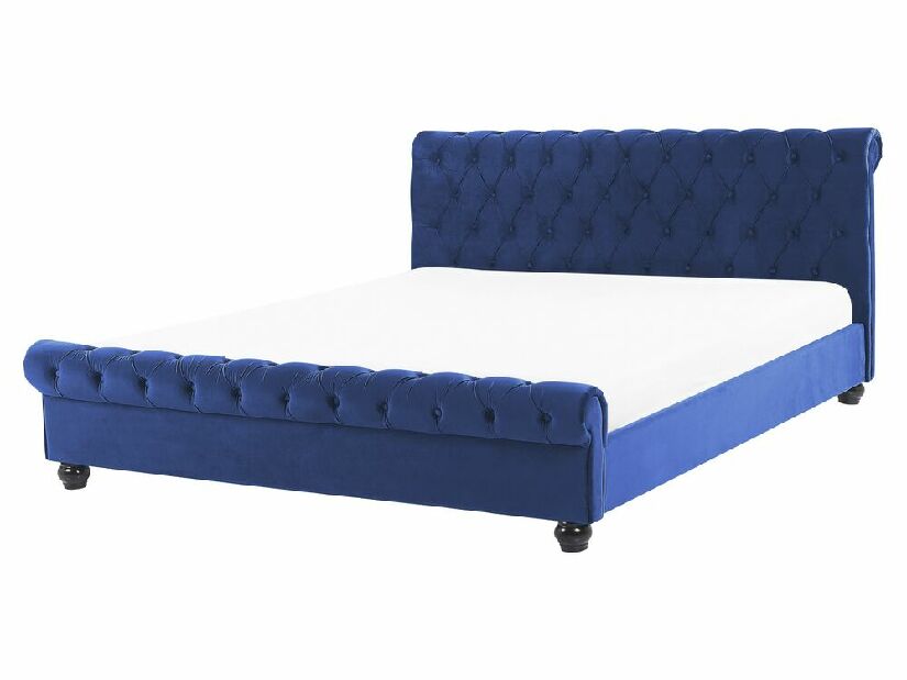 Manželská posteľ 160 cm ARCHON (s roštom) (modrá)