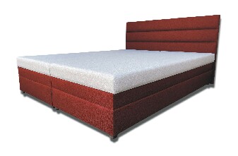 Manželská posteľ 160 cm Rebeka (s penovými matracmi) (bordovo-červená)