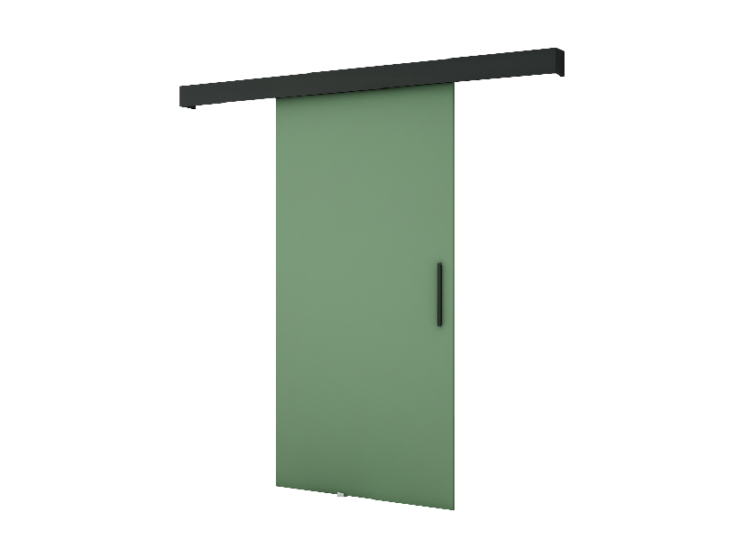 Posuvné dvere 90 cm Louis I (zelená + čierna matná + čierna matná)