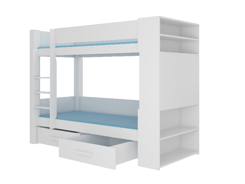 Poschodová detská posteľ 180x80 cm Gabriela (s roštom) (biela)