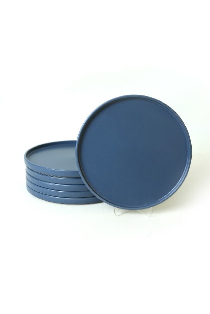 Sada plytkých tanierov (6 ks.) Simple (modrá matná)