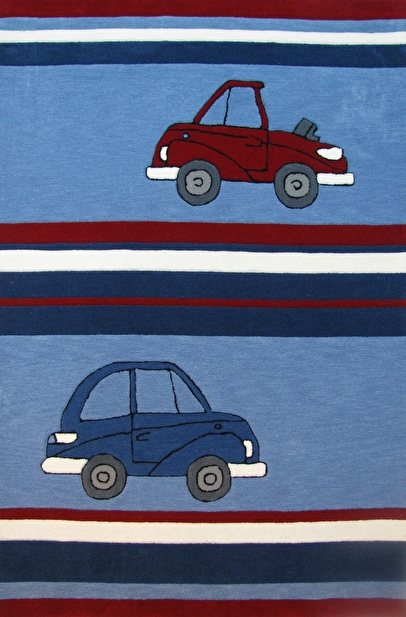 Ručne všívaný koberec (tuftovaný) Bakero Kids Cars Blue