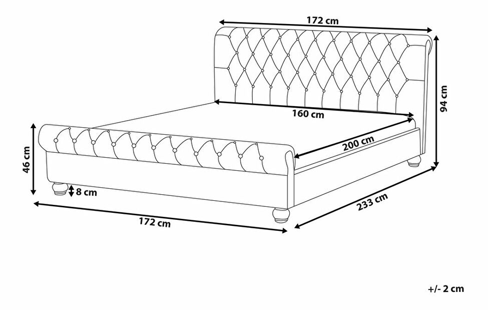 Manželská vodná posteľ 160 cm Alexandrine (sivá) (s roštom a matracom)