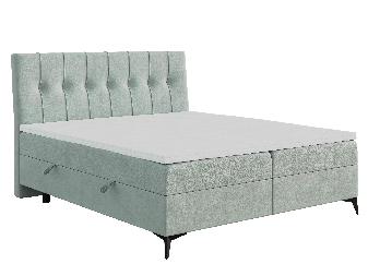 Jednolôžková posteľ Boxspring 120 cm Leny (mätová) (s matracom a úl. priestorom)