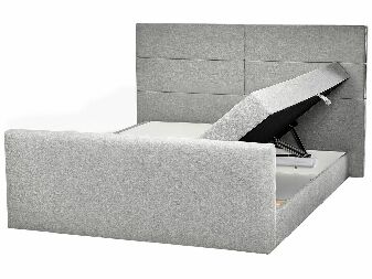 Manželská posteľ 180 cm Aoyun (sivá) (s roštom a matracom) (s úl. priestorom)