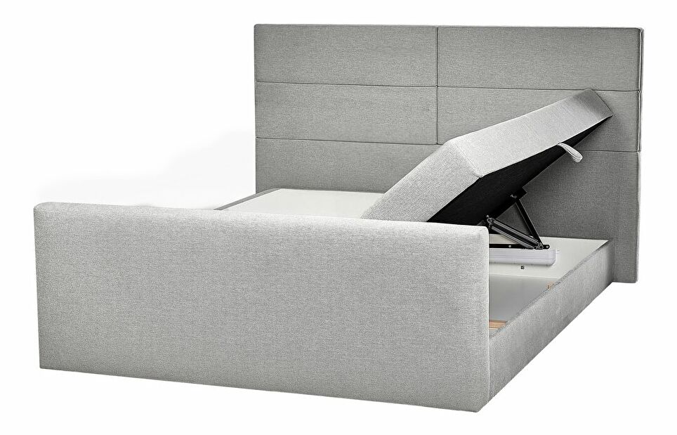 Manželská posteľ 180 cm Aoyun (sivá) (s roštom a matracom) (s úl. priestorom)