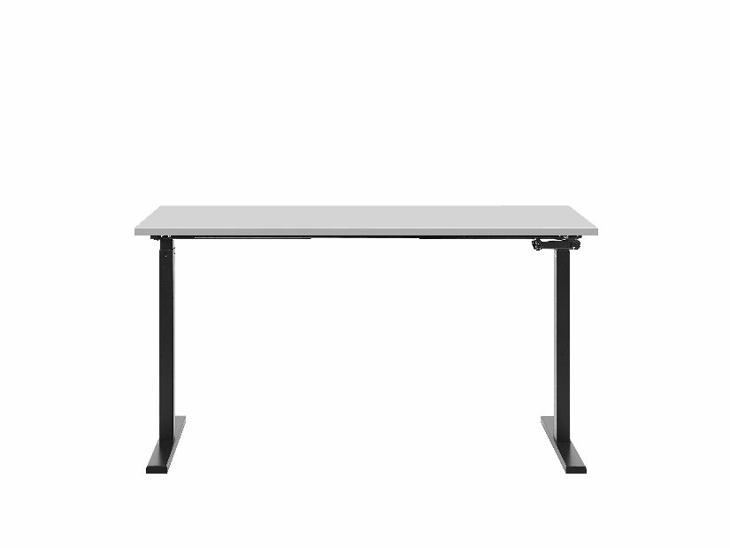 Písací stôl DESIRA II (130x72 cm) (sivá + čierna) (manuálne nastaviteľný)