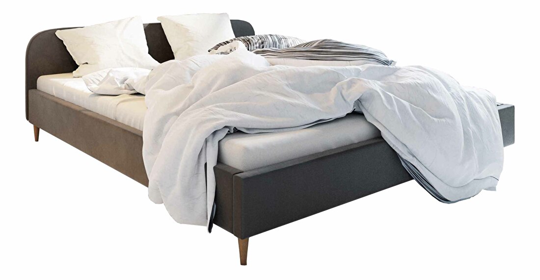 Manželská posteľ 140 cm Lon (sivá) (bez roštu a úložného priestoru)