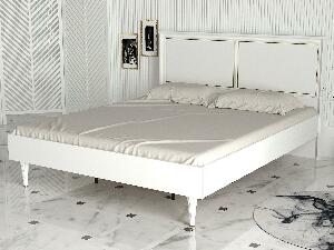 Manželská posteľ 160 cm Raven (biela + zlatá)