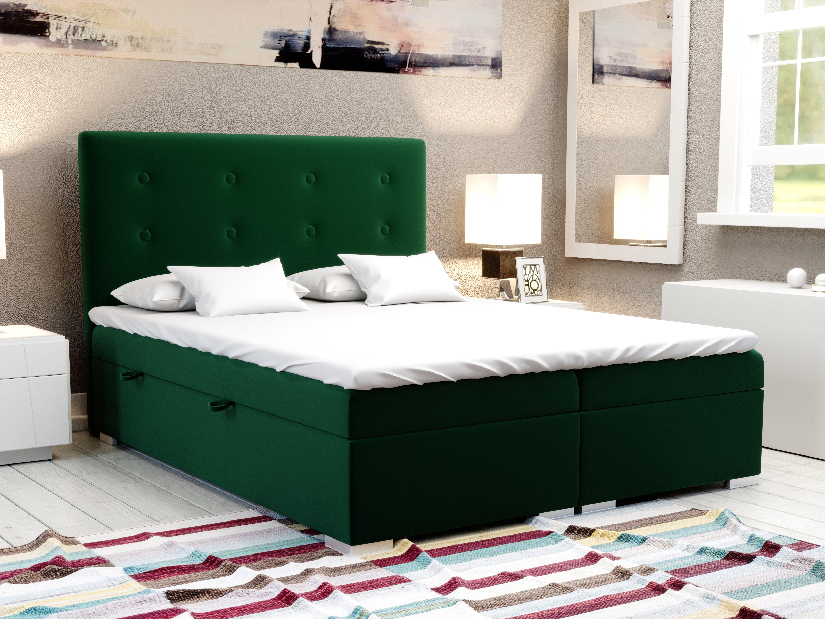 Kontinentálna posteľ 160 cm Rinoletto (béžová) (s úložným priestorom)