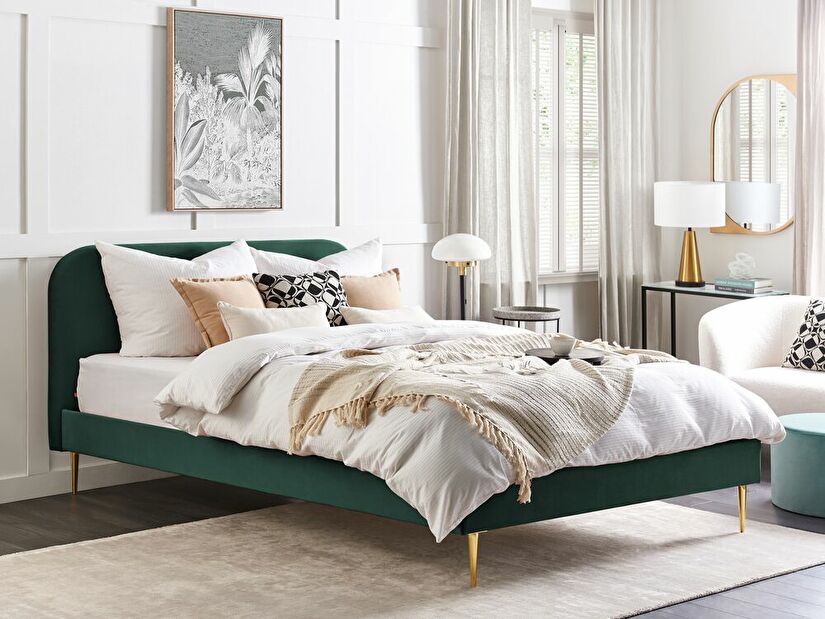 Manželská posteľ 180 cm Faris (zelená) (s roštom)