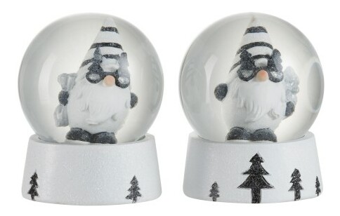 Figurína Jolipa Snehová guľa instant Happiness (7x7x9cm) (Biela + Čierna) (2ks)