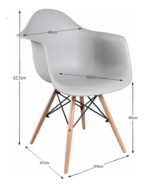 Jedálenská stolička Damiron PC-019 (sivá) *výpredaj