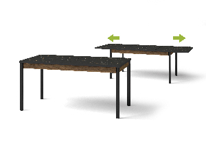 Rozkladací jedálenský stôl Phelan P14 (orech warmia + čierna)