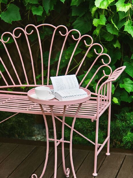 Záhradná lavička CAVEA (ružová)