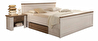 Manželská posteľ 180 cm Dawa (ul. priestor + 2ks stolík) (biela + dub sonoma)