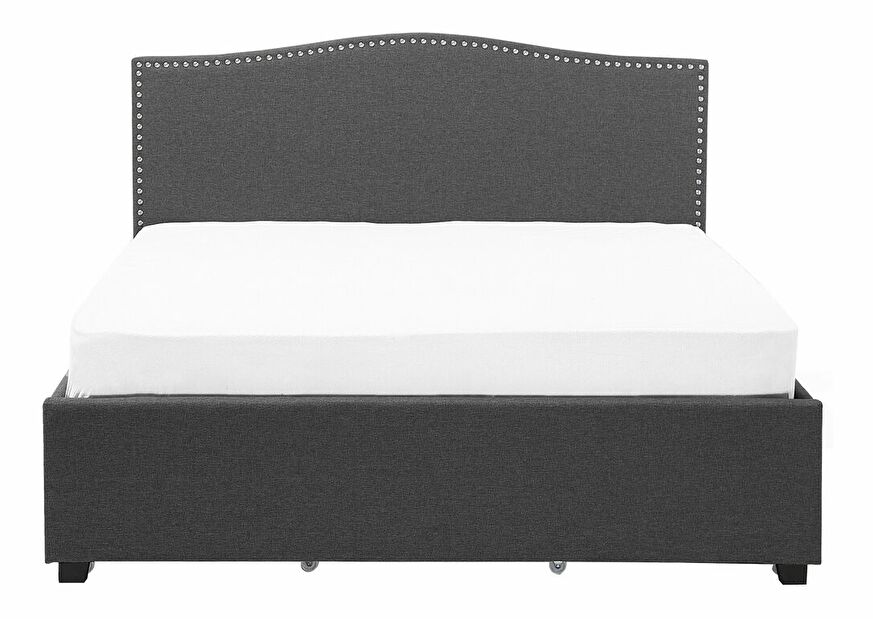 Manželská posteľ 180 cm MONTHY (s roštom a úl. priestorom) (sivá)