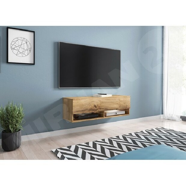 TV stolík/skrinka Adenik 100 (LED RGB osvetlenie) (dub wotan) *výpredaj