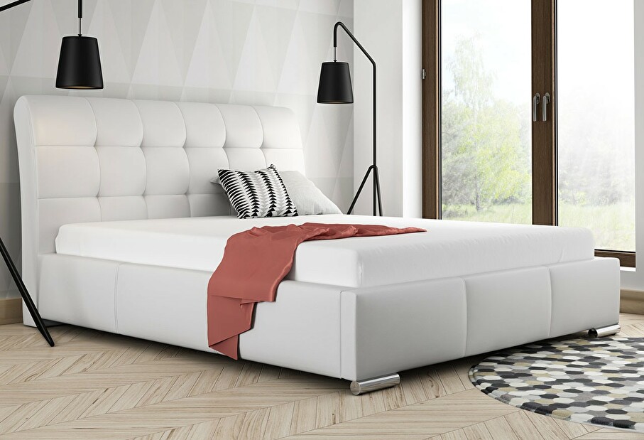 Manželská posteľ 140 cm Pilatus (biela) *bazár