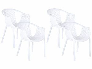 Set 4 ks záhradných stoličiek Napza (biela)