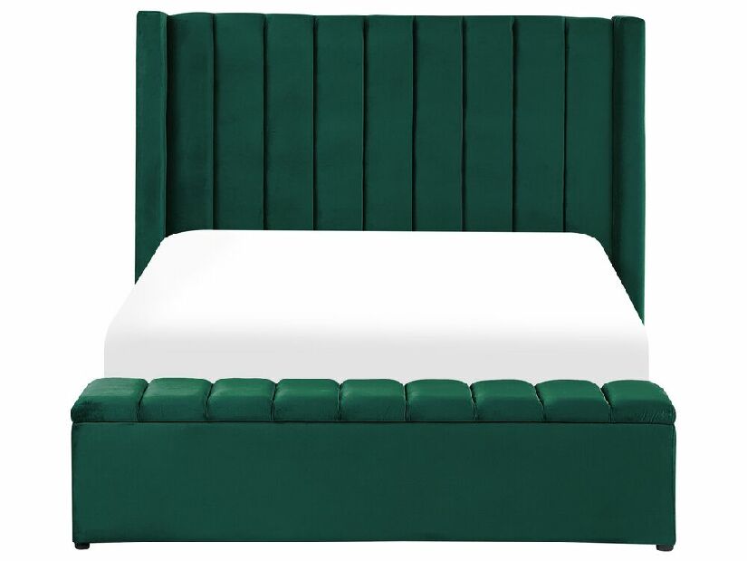 Manželská posteľ 140 cm Noya (zelená) (s roštom) (s úl. priestorom)