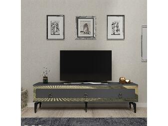 TV stolík/skrinka Muvuta 2 (antracit + zlatá) 