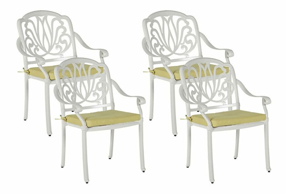 Set 4 ks. záhradných stoličiek Aneco (biela)